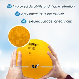 GSE Games & Sports Expert Inflatable Playground Balls, Kickball, Bouncy Dodge Ball, Handball. Great for 4 Square Ball Games, Gym, Yoga Exercises for Kids and Adults (Yellow, 8.5-inch)