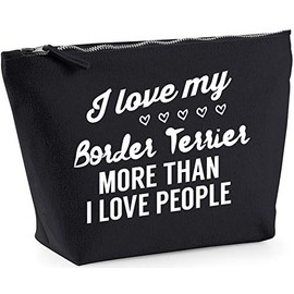 Hippowarehouse I love my border terrier more than I love people printed make up cosmetic wash bag 18x19x9cm