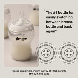 Tommee Tippee Tommee Tippee Baby Bottles, Natural Start Anti-Colic Baby Bottle, 5oz, 0-3 Months, Slow Flow Breast-Like Nipple, Self-Sterilizing, Baby Feeding Essentials, Pack of 2