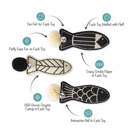 Fringe Studio "Off The Scales Cat Toy Mini Set of 3, PetShop Collection (904028)