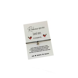 Robin bracelet | Bereavement gift | Robin wish string | Robins appear when loved ones are near gift