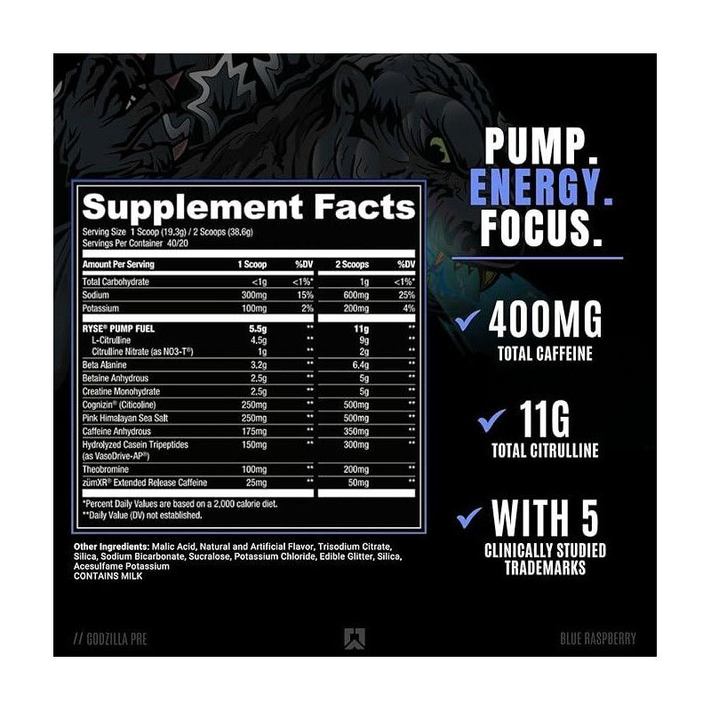 RYSE Godzilla Pre Workout Powder - Noel Deyzel Signature -