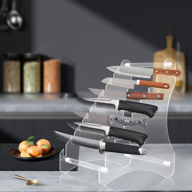 awagas Acrylic Knife Display Stand, Dagger Stand Clear Knife Display