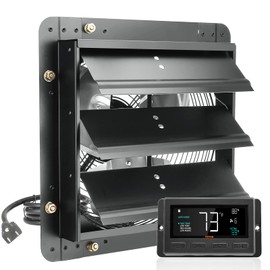 VEVOR 12-Inch Exhaust Fan with Temperature Humidity Controller, 940 CFM, 10-Speed Adjustable, ETL Listed, Black
