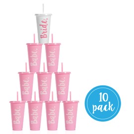 Tazas de despedida de soltera para despedida de soltera [10 unidades] | Suministros de despedida de soltera | Copas de despedida de soltera | Copa de novia, tazas de dama de honor | Vasos de fiesta de novia | Juego de 10 vasos de dama de honor