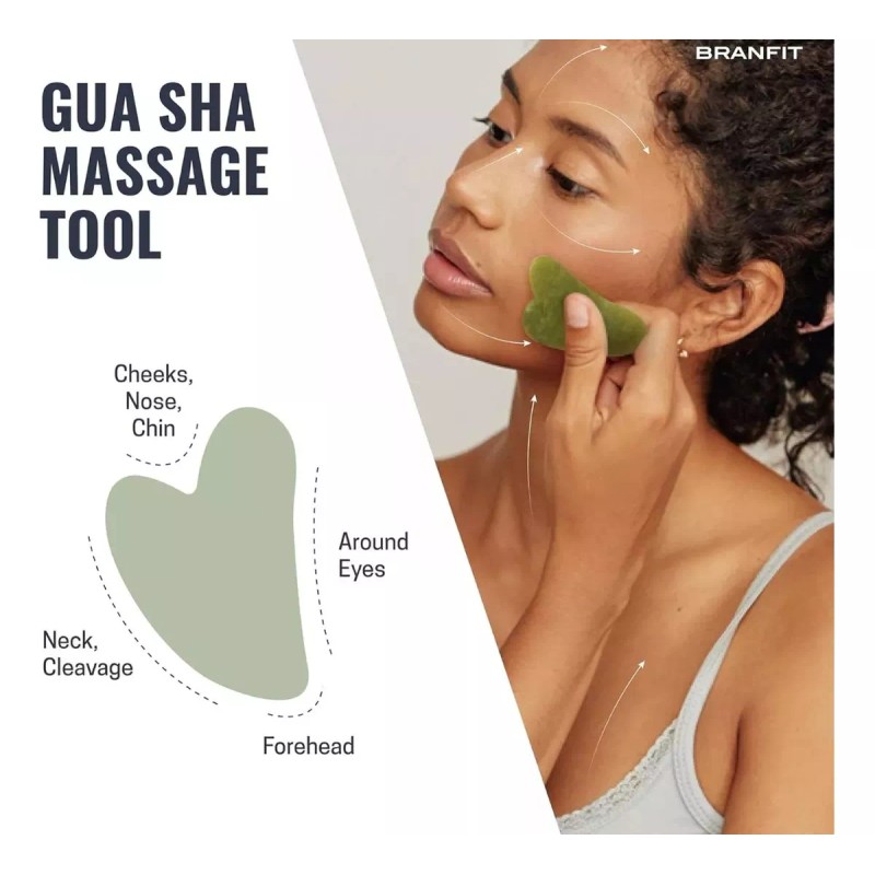 NJ Rodillo De Cuarzo Rosa Guasha Belleza Facial Masaje