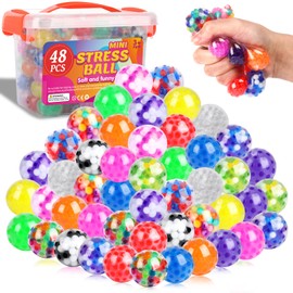 VISCOO 48 Pack Stress Balls, Squishy Ball, Squeeze Balls for Adults, Anti-Anxiety and Fidget Balls to Relax, Party Favors, Birthday Gifts, Goodie Bag Stuffers