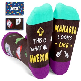 HAPPYPOP Manager Gifts for Men Women - Funny Socks for Managers, Office Project Nurse Case Stage Manager Gifts