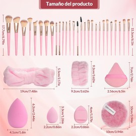 Set de Brochas de Maquillaje de 56 Piezas Profesionales,Incluye Esponjas de Maquillaje, Cepillo de Limpieza y Bolsa de Almacenamiento, Brochas de Fibra Suave para Base, Sombra de Ojos y Contorno, Ideal para Principiantes y Profesionales