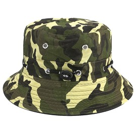 Apanphy® Summer Cotton Fishing Hat Safari Hiking Bucket Hat Outdoor Sun Break Adjustable Cap Camouflage