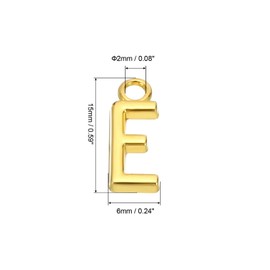 PATIKIL Letter Charm, 50 Pcs Alphabet Charm Initial Pendant Charm Bulk Cute DIY for Jewelry Making Bracelets Earrings Necklace Keychains Crafts, Golden, E