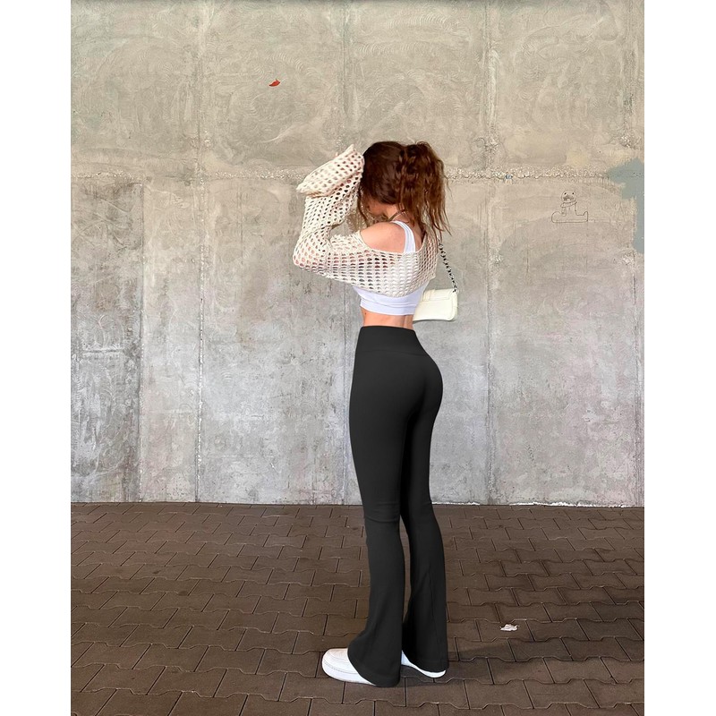 OQQ Women's 2 Piece Yoga Pants Ribbed Seamless Workout High