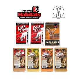 Evolved Habitats 4lb Mineral Blocks, Buck Lickers, Molasses, Deer Cain - Deer Co Cain