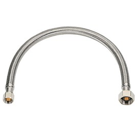 EZ-Fluid (1) 12" Water Supply Line,1/2" Fip x 3/8" Comp LF,Brass Nuts,Universal Stainless Steel Braided Faucet Water Supply Line Connector,Water Supply Hose Connector Lines For Kitchen,Bathroom