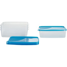 MiraHome Austrian Quality Food Storage Container Freezer Container 28 x 18 x 8 cm 3 L Rectangular Pack of 4 Blue