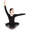 Long-sleeved ballet tutu "Alea", 3-layered tulle, black, 104/110 5-6 years