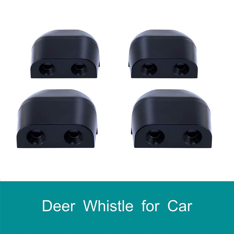CITKOU 4Pcs Deer Whistles for Car Dual Construction Black