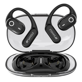 Sansui W26 OWS ENC Noise Cancelling bluetooth open Ear hook Bicycles Motorcycles Online Courses Office wireless earphone headset Audio Headphones Electronic Earbud - Model Numb: w26, Color: White