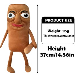 WPNCYK 1 PCS Tung Tung Tung Sahur Toy, Tung Tung Tung Sahur Plush, Italian Brainrot Animals Plush Toy, Soft Stuffed Animal Pillow for Decoration, Birthday Gifts for Fans, Adults and Kids, 37cm, 95g