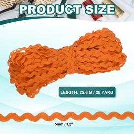 PATIKIL RIC Rac Trim 5mm 28 Yard, Wave Bending Fringe Trim Ribbon Rick Rack Lace Trim Ribbon for Sewing Crafts Clothes Gift Wrapping Party Embellishment, Dark Red