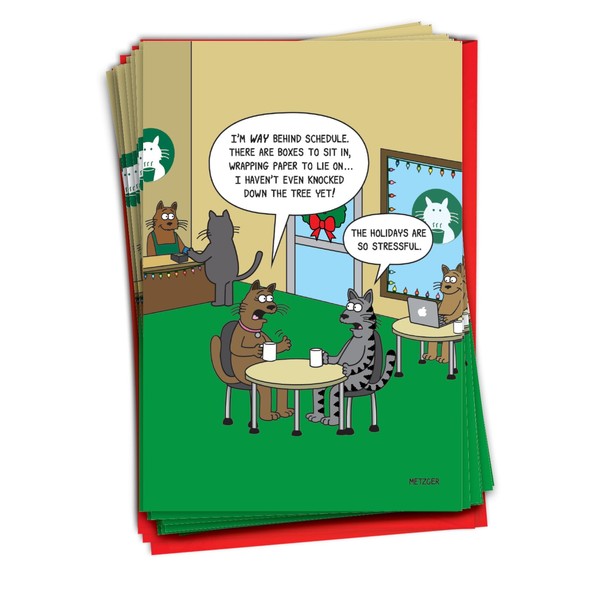 NobleWorks 36 Hilarious Christmas Greeting Cards Box Set with 5