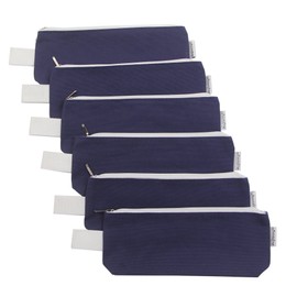 Augbunny Multi-purpose 100% Cotton 12oz Canvas Zippered Cosmetic Makeup Pouch 6-pack