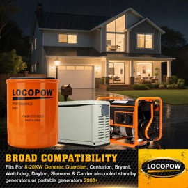 LOCOPOW 4 Packs(1/2 options) 070185ES Oil Filter for Generac Guardian 8-24KW Standby Generator and GT GP XG XP Ultra Portable Generator Replace 070185E 070185ES 070185D 070185B 070185F 070185 70185