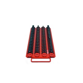 Olsa Tools Socket Organizer Tray - Portable Red Rail with Black Clips - Stores 80 Sockets Securely - Professional-Grade Socket Holder - Part 1047