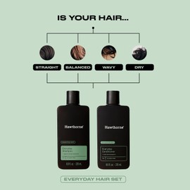 Hawthorne Set de Champú y Acondicionador Diario para Hombre. para Un Cabello Más Fuerte y Más Saludable Con Aceite Puro de Aguacate y Aceite de Coco. Aroma de Menta y Eucalipto. Libre de Sulfato, Libr