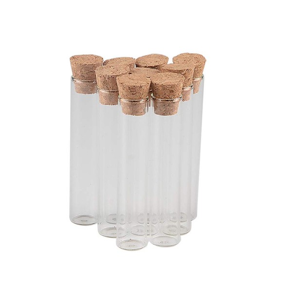 100 pcs packaging 4ml clear test tube glass jars with cork stoppers.Glass jar size is 12x60mm- test tube jar