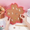 BENECREAT Cherry Blossom Pin Cork Board, 30x30cm Wall Mounted Corkboard