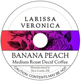 Banana Peach Medium Roast Decaf Coffee (Single Serve K-Cup Pods) (Gourmet, Naturally Flavored, Whole Coffee Beans) (12 pods, ZIN: 576153)