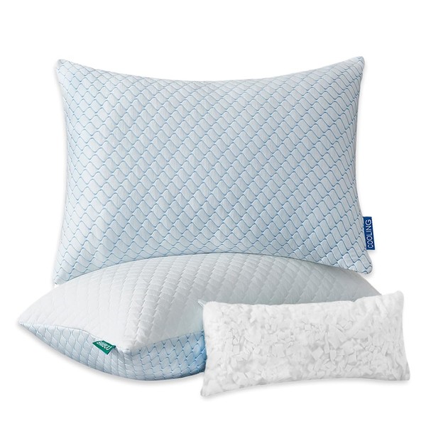 Uniqwamer Uniqwamer Cooling Bed Pillows for Sleeping 2 Pack Shredded