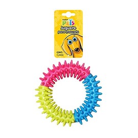 Fancy Pets Juguete Aro Tricolor de Caucho para Perros Chicos 11 cm, Tricolor – Entretenimiento y Cuidado Dental