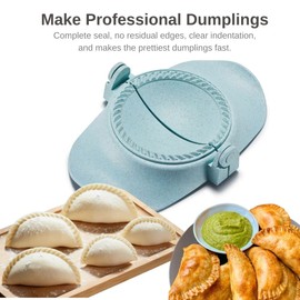 Empanada Maker Press, 3size Professional Dumpling Maker Mold Kit with Dough Cutter and Filling Spoon, Fast to Make Empanadas Pierogi Ravioli Calzone Turnover Pastelitos, 4"+3"+2.6" (Sky Blue)