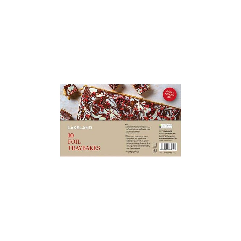 LAKELAND Foil Traybake Baking Trays x 10, 32cm x 19cm