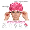 4PCS Duschhaube Damen, Duschhaube Damen, Duschhauben, Wasserfeste Badehaube mit Elastischem
