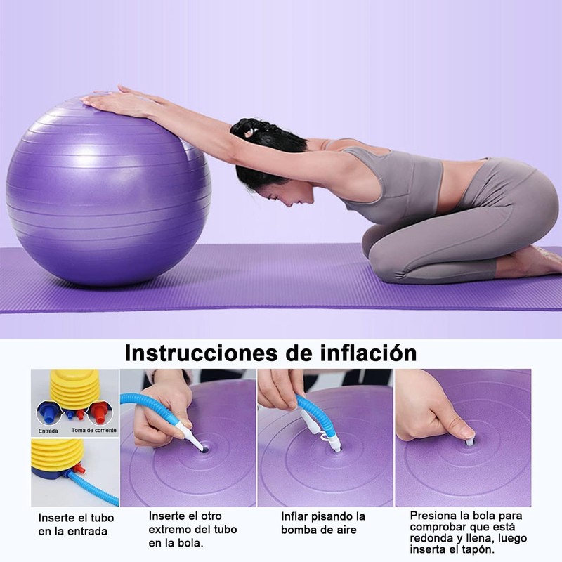 Pelota Pilates de 65 cm, Gruesa y Antiexplosiva
