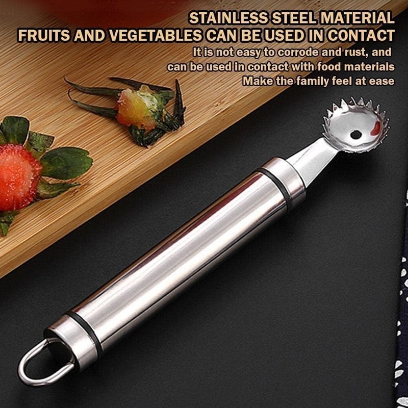 1Pc Sliver Stainless Steel Strawberry Huller and Tomato Stem Corer