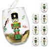 BANBERRY DESIGNS Nutcracker Stemless Wine Glass Set - 8 Glasses
