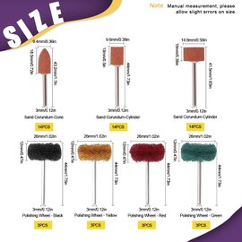 Swpeet 62Pcs 1/8" Shank Grinding Stone Set for Rotary Tool, 4 Sizes of Grinding Wheel 4 Colors Head Mounted Points Stone Set Grinding Wheel Bits, Shank Abrasive Mounted Stone for Grinding Polishing