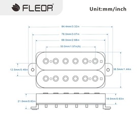 FLEOR Gitarren-Humbucker-Tonabnehmer Doppelspulenhals-Tonabnehmer für E-Gitarren-Tonabnehmer-Schwarz