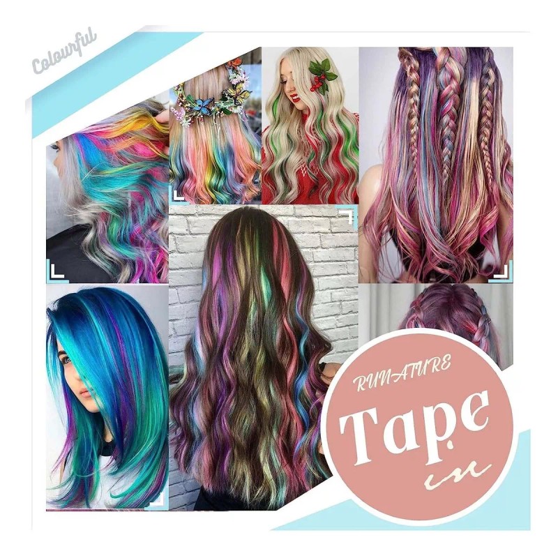 Runature Extensiones Cabello Humano 25gr 16in 10pz Púrpura