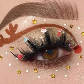 Uranian False Eyelashes Fluffy Faux Mink Lashes Natural Look Russian Strip Eye Lashes Christmas Dramatic Fake Eyelashes for Women and Girls