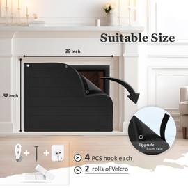 Fireplace Cover,Fireplace Draft Stopper Black Fireplace Blanket for Heat Loss & Save Energy - Indoor Fireplace Air Blocker Fireplace Screen Safety Cover For The Living Room | Year-round comfort,39x32"