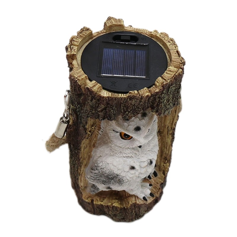 Solar Lights Outdoor Owl Fox in Stump LED Garden Lamp