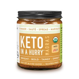 Pure Indian Foods Keto In A Hurry (Madras) 8.5 oz, Certified Ketogenic Organic Curry Seasoning (Concentrate/Paste), No Sugar or Preservatives Added