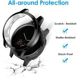 Flesh Leaf Compatible with vivoactive 4 Case, Screen Protector Frame Scratched Resistant Protector Cover Case for vivoactive 4 Smartwatch (pink)