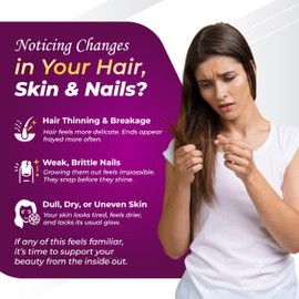 GriMed BIOTIN with Collagen + Keratin 7,275mg Strong Nails & Hair, Radiant Skin, Healthy Aging- USA Made & Tested (150 Count (Pack of 1))