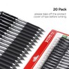 Gurkkst Pack of 20 0.5 mm Black Gel Pens Quick-Drying